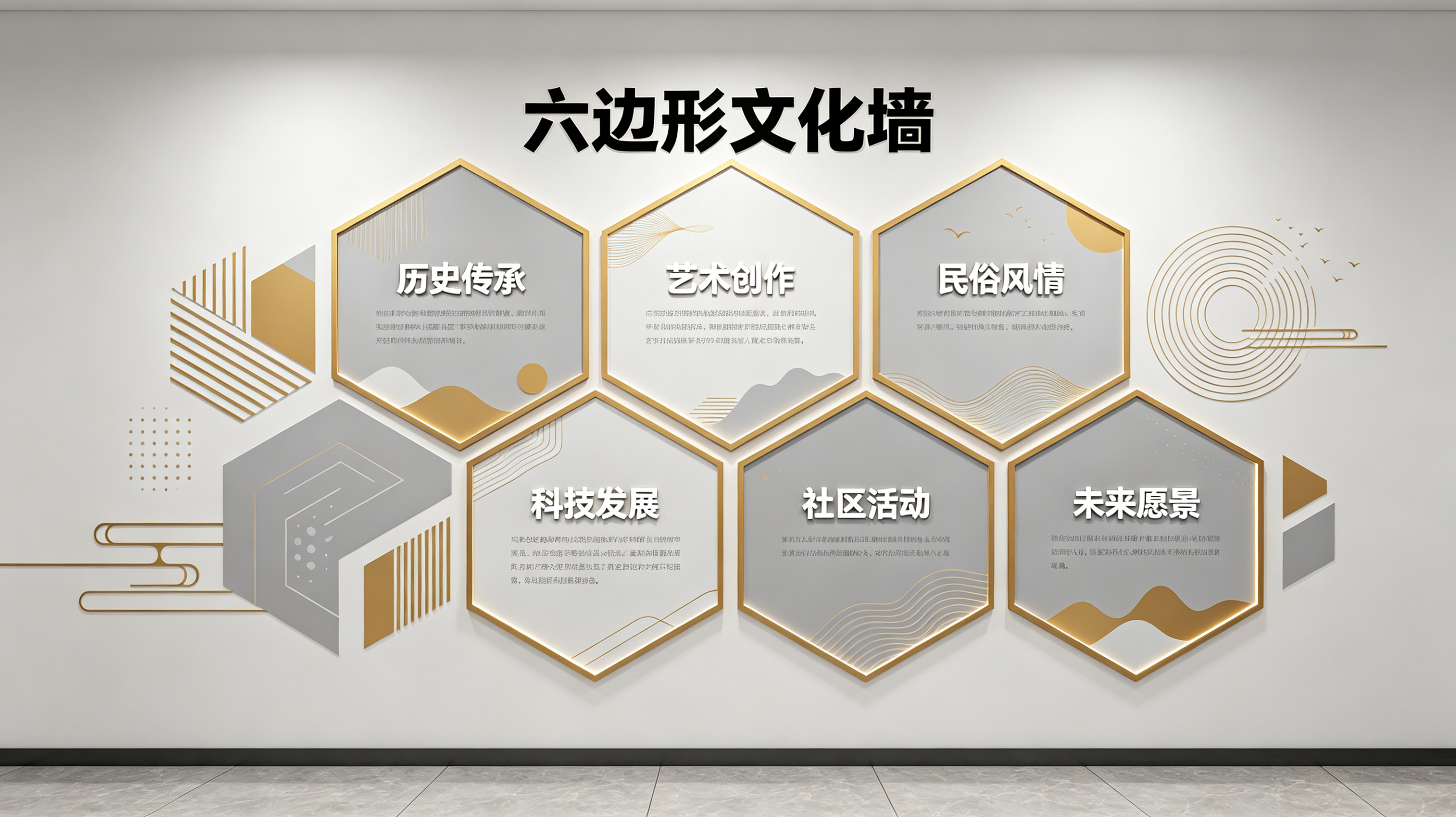 那坡企业文化墙 | 六边形信息美学